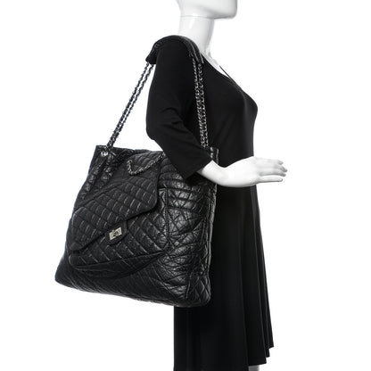 Chanel Aged Calfskin Karl's Cabas Tote Black 2 of 12