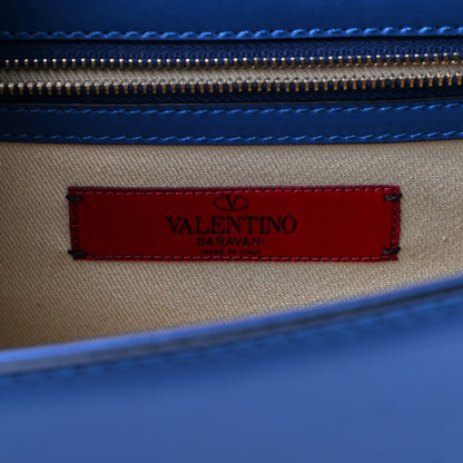 Valentino Garavani Vitello Medium Glam Lock Rockstud Flap Indigo 5 of 12