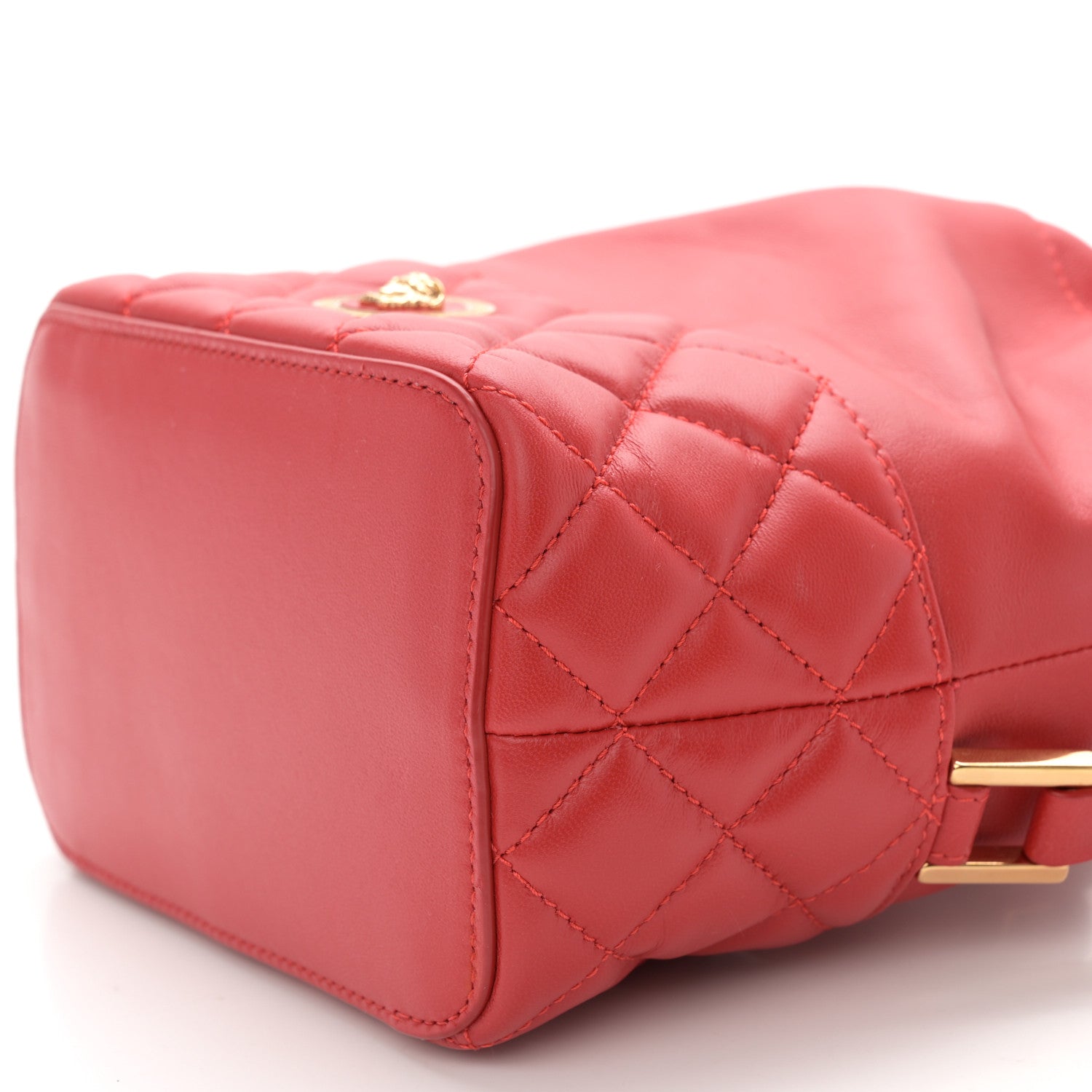 Versace Nappa Quilted Medusa Bucket Bag Red 9 of 11