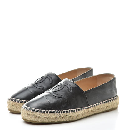 Chanel Lambskin CC Espadrilles 37 Black 3 of 12