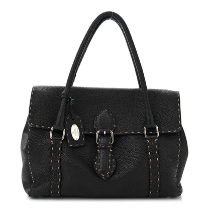 Fendi Cuoio Romano Selleria Medium Linda Satchel Black 1 of 10