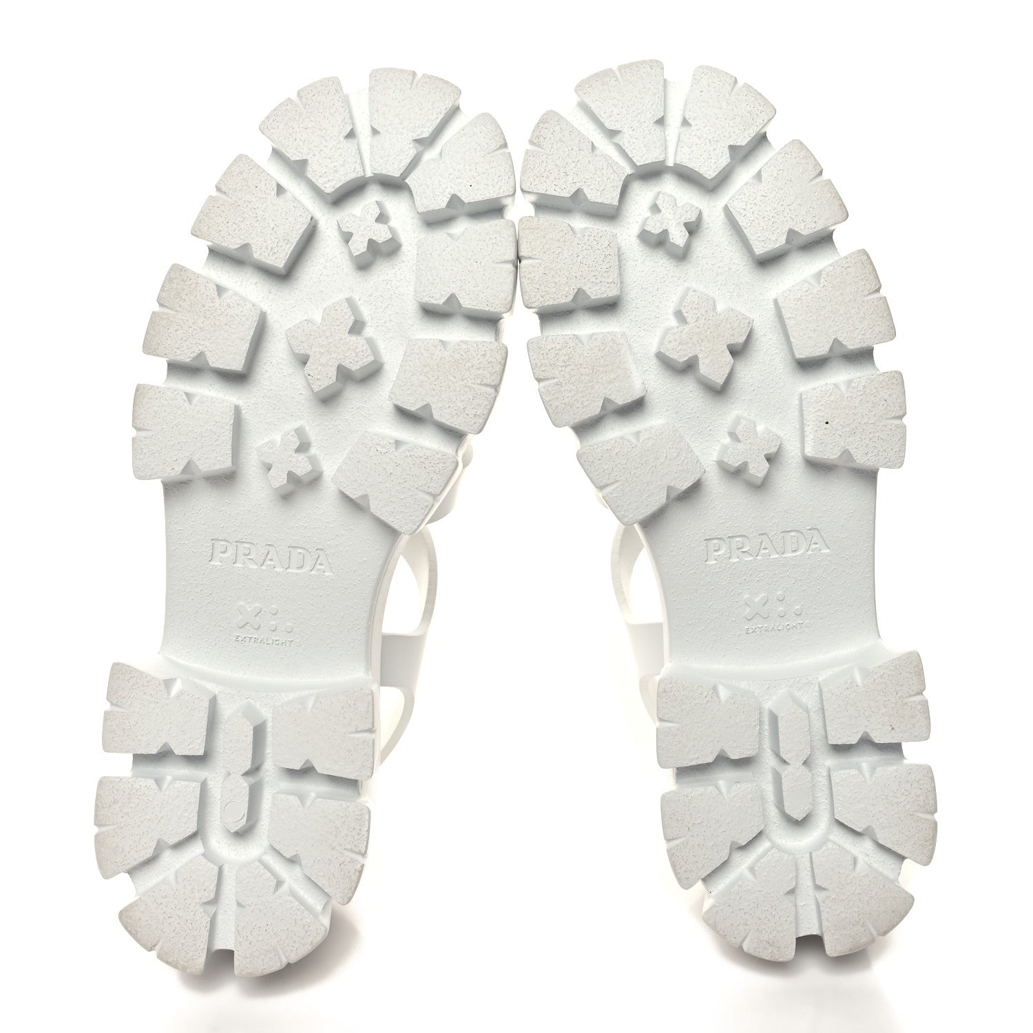 Prada Foam Rubber Metal Triangle Logo Monolith 55mm Cage Sandals 41 White 5 of 9