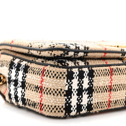 Burberry Calfskin Boucle Check Small Lola Chain Bag Archive Beige 9 of 11