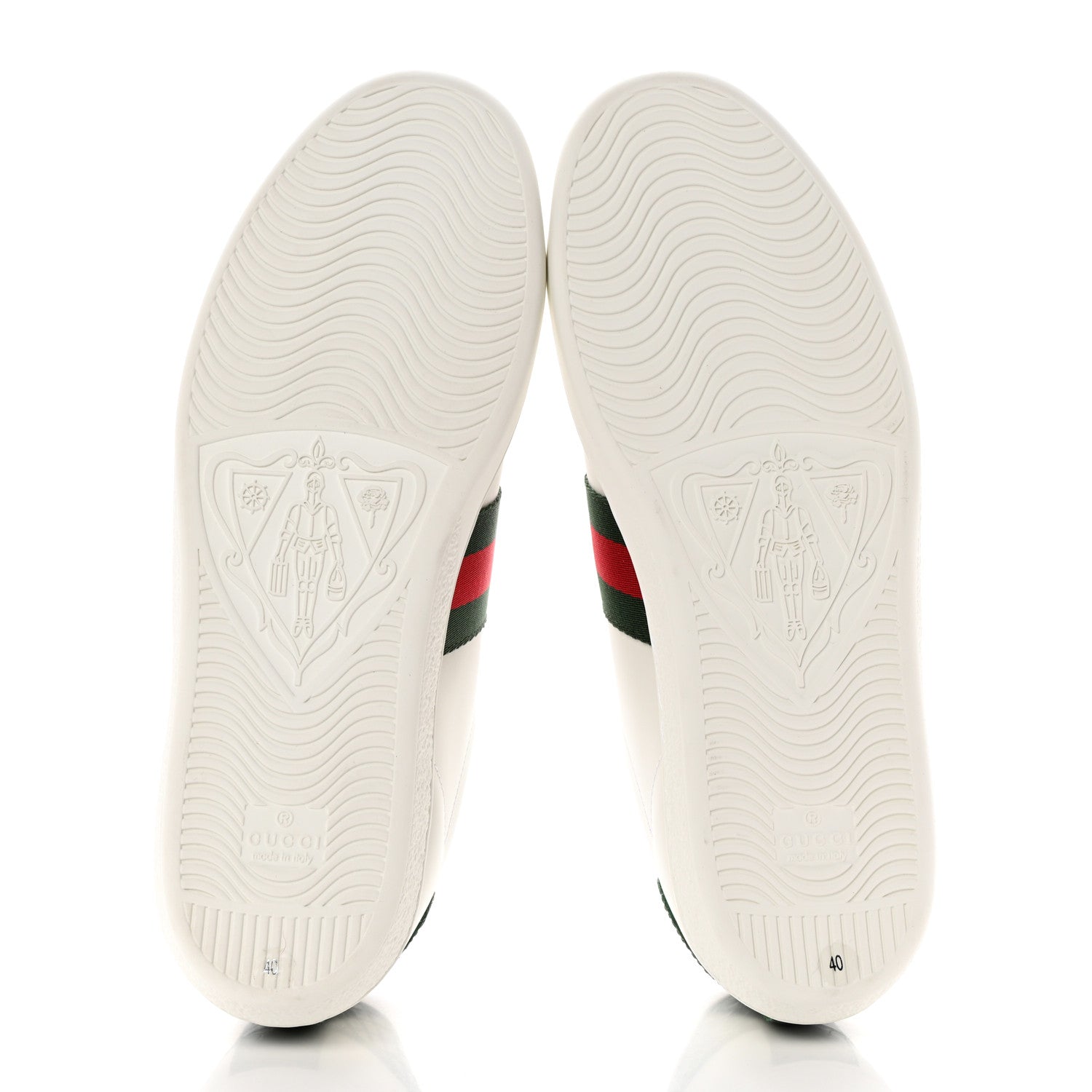 Gucci Calfskin Crocodile Web Womens Ace Sneakers 40 White Green 5 of 9