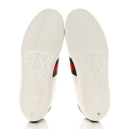 Gucci Calfskin Crocodile Web Womens Ace Sneakers 40 White Green 5 of 9