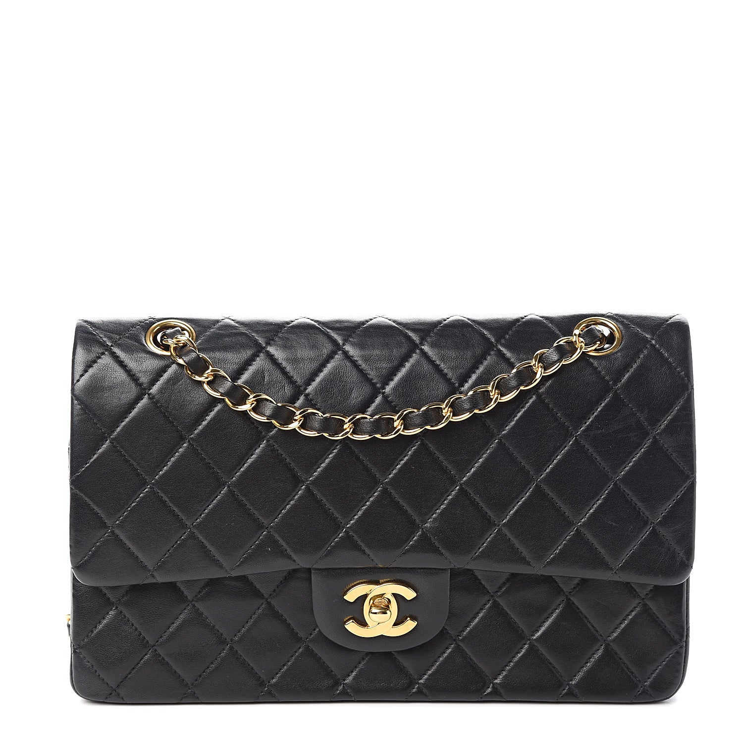 Chanel Lambskin Quilted Medium Double Flap Black 1 of 11