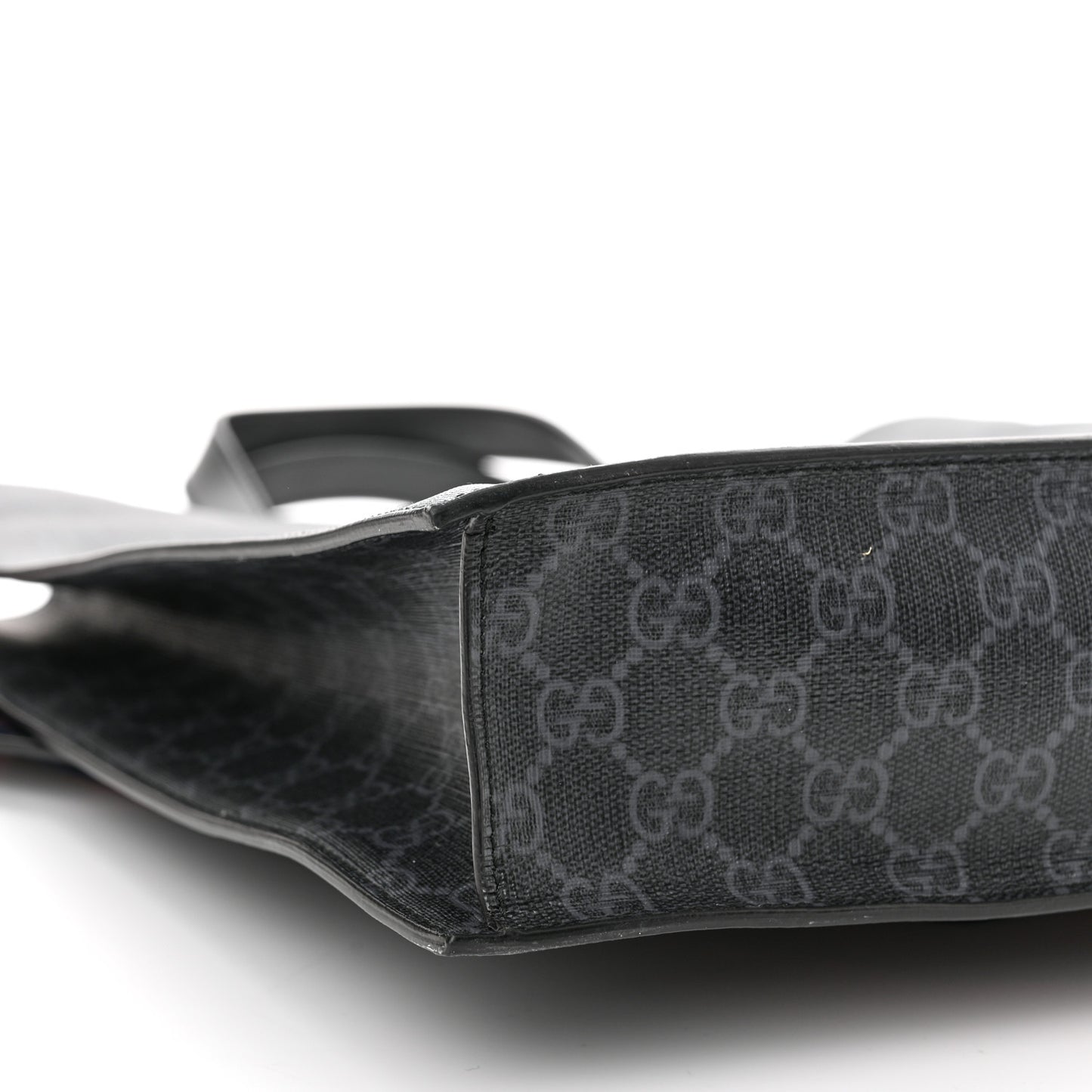 Soft GG Supreme Monogram Appia Calfskin Web Vertical Tote Black
