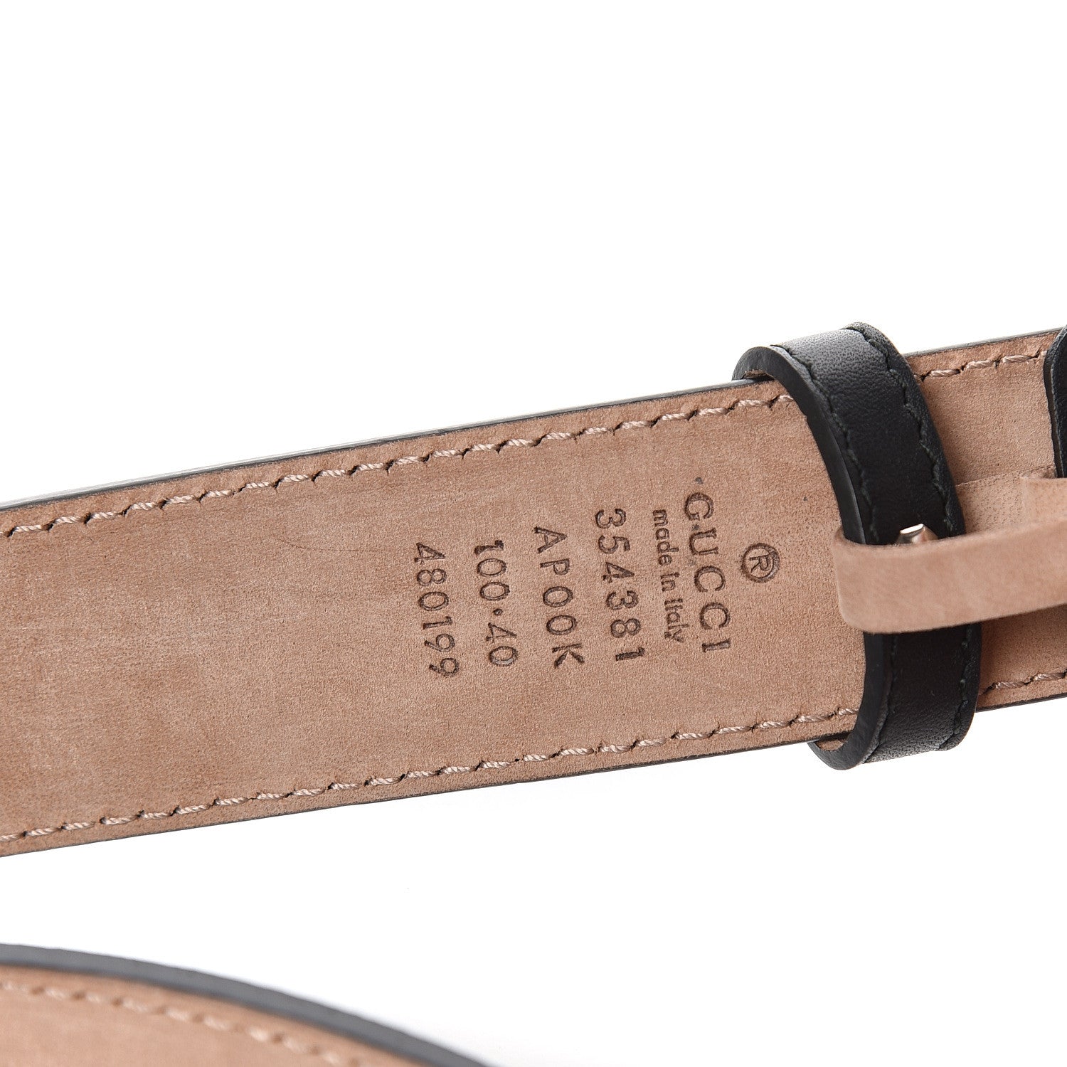 Gucci Calfskin Crystal Interlocking G Belt 100 40 Black 6 of 6
