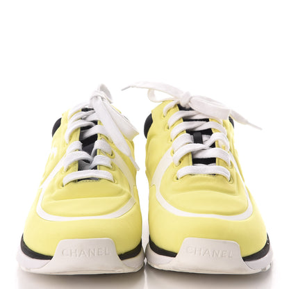 Chanel Lycra Fabric CC Sneakers 35 Yellow 2 of 9
