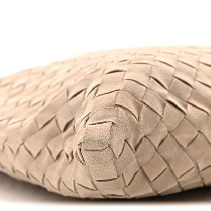 Bottega Veneta Suede Intrecciato Large Hop Mastice 9 of 10