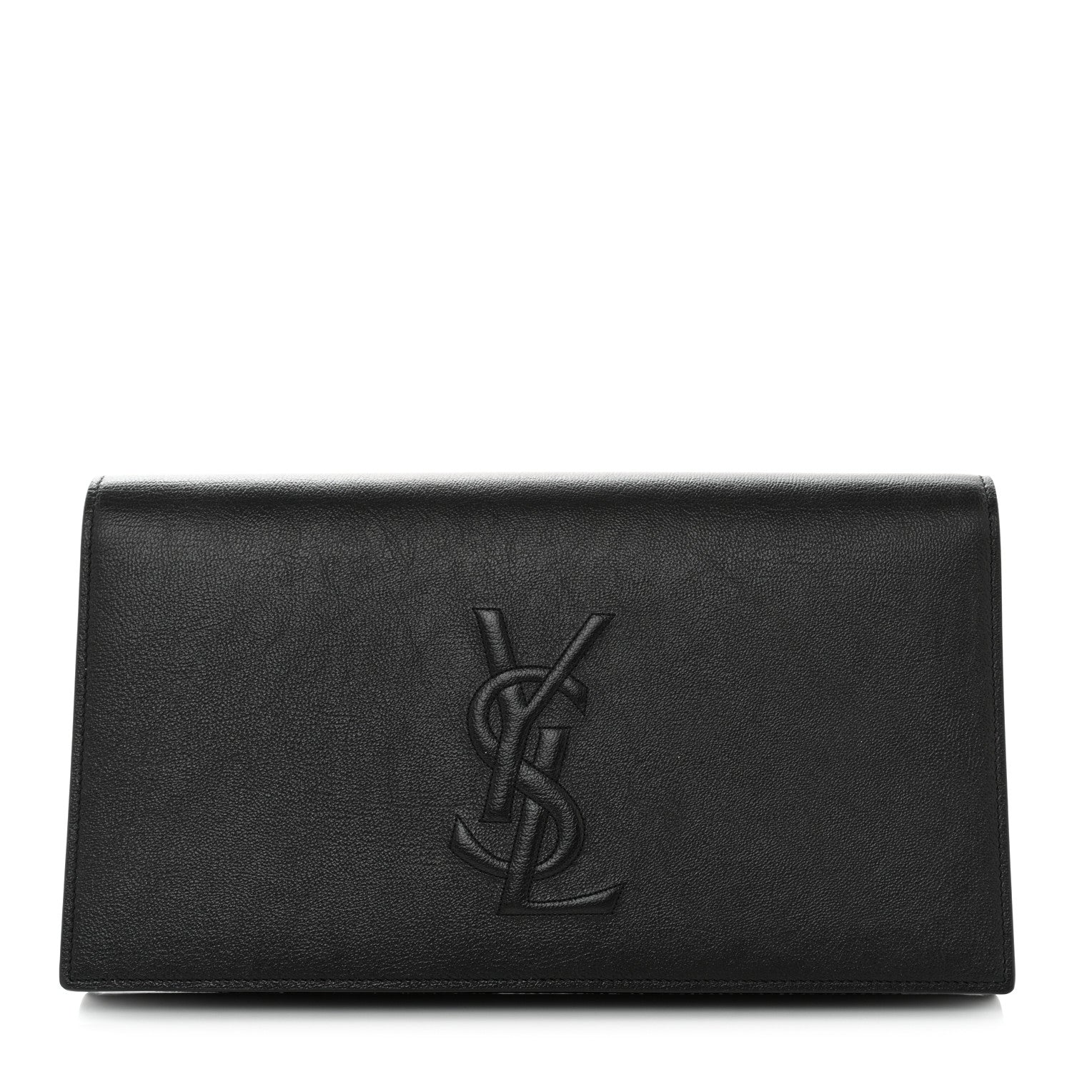 Saint Laurent Calfskin Monogram Large Belle De Jour Clutch Black 1 of 11