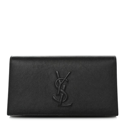 Saint Laurent Calfskin Monogram Large Belle De Jour Clutch Black 1 of 11