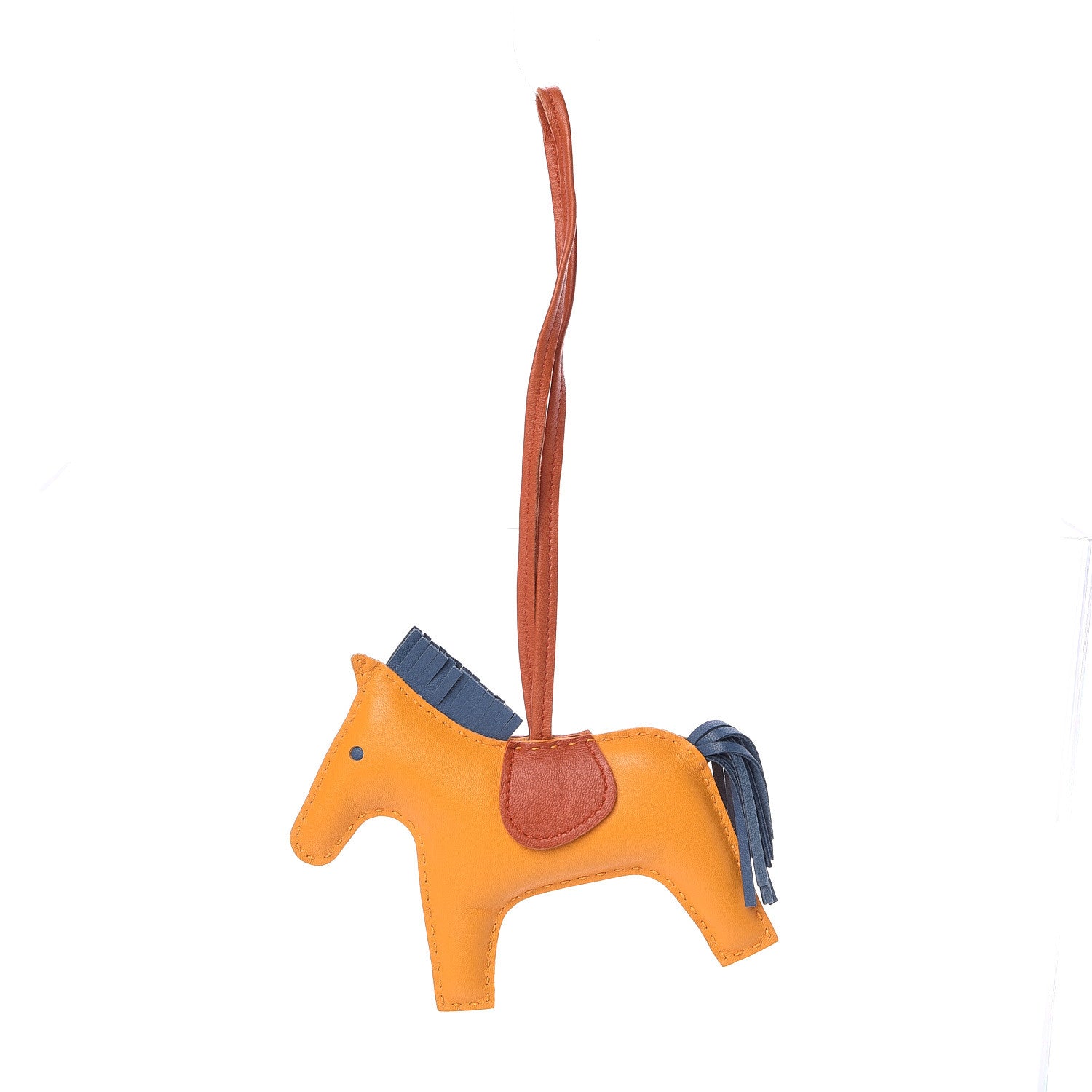 Hermes Milo Lambskin Grigri Rodeo Horse Bag Charm MM Jaune D'Or Bleu Agate Cornaline 1 of 4