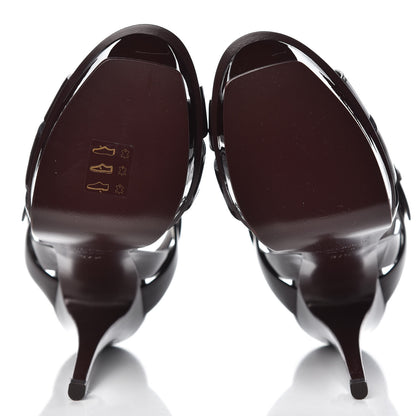 Saint Laurent Vitello Vernice Tribute 105 Platform Sandals 37.5 Amaranto 5 of 9