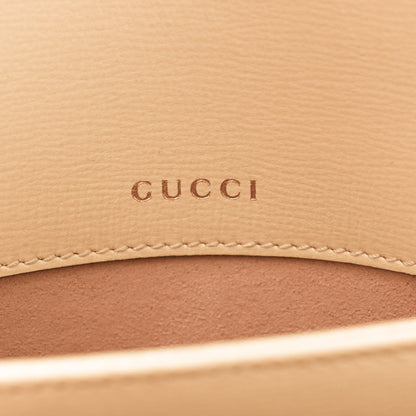 Gucci Azalea Calfskin Snakeskin Horsebit 1955 Shoulder Bag Wild Rose Beige 8 of 13