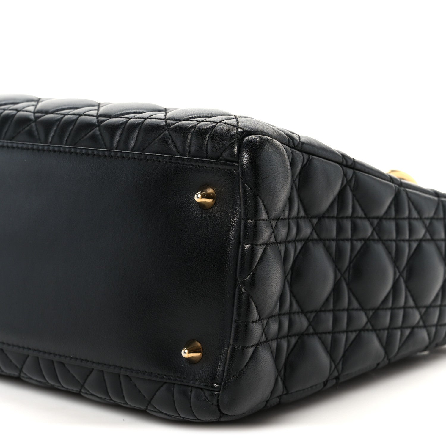 Christian Dior Lambskin Cannage Medium Lady Dior Black 10 of 10