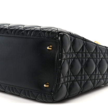 Christian Dior Lambskin Cannage Medium Lady Dior Black 10 of 10
