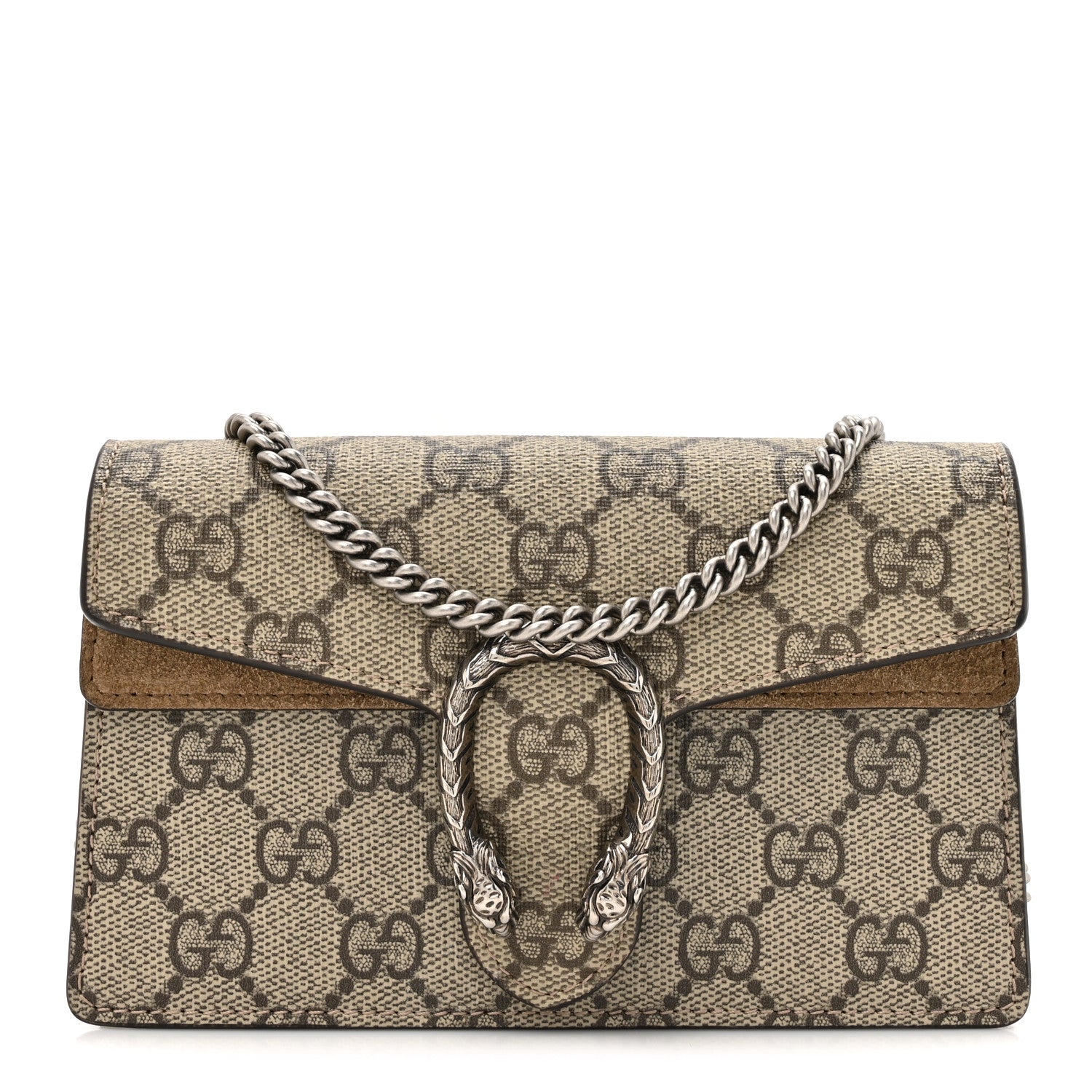 Gucci GG Supreme Monogram Super Mini Dionysus Shoulder Bag Taupe 1 of 11