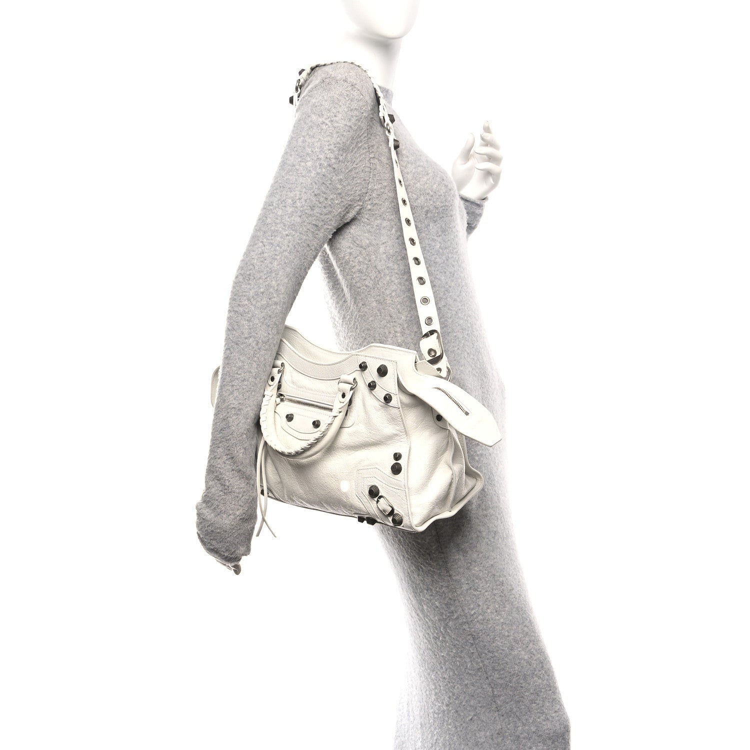Balenciaga Agneau Arena Neo Cagole City Handbag Optic White 2 of 11