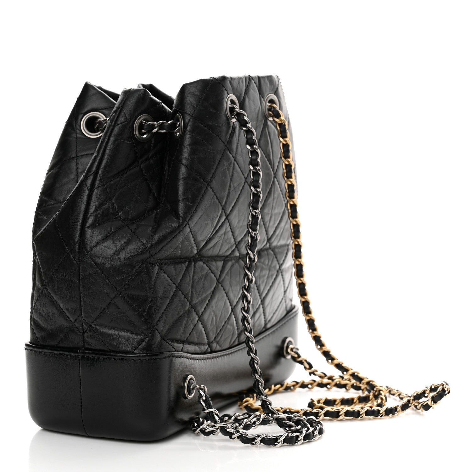 Chanel Aged Calfskin Quilted Small Gabrielle Backpack Black 3 of 10