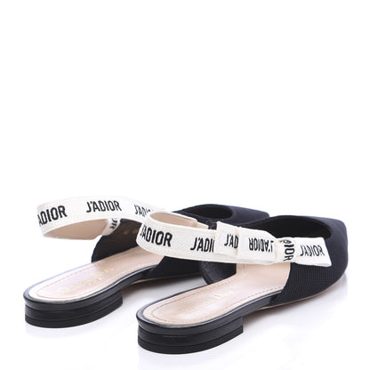Christian Dior Technical Canvas Ribbon J'Adior Slingback Ballet Flats 39 Black 4 of 10