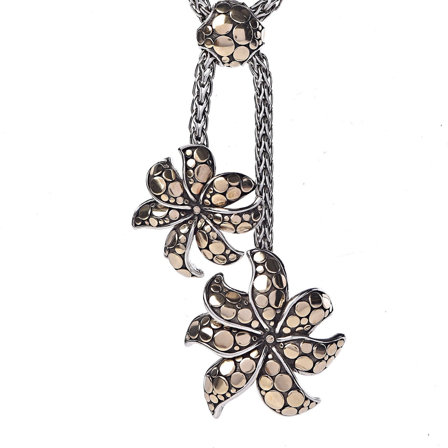 Sterling Silver 18K Yellow Gold Flower Pendant Necklace