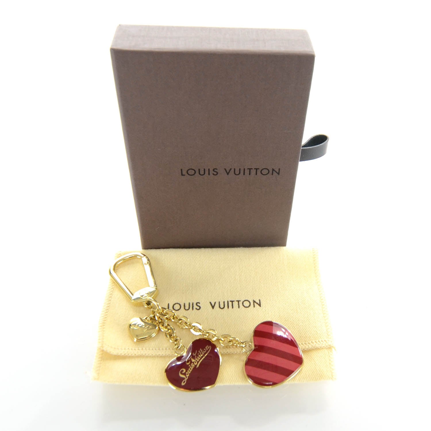 Louis Vuitton Rayures Coeur Bag Charm Key Holder Pomme D'Amour 2 of 3