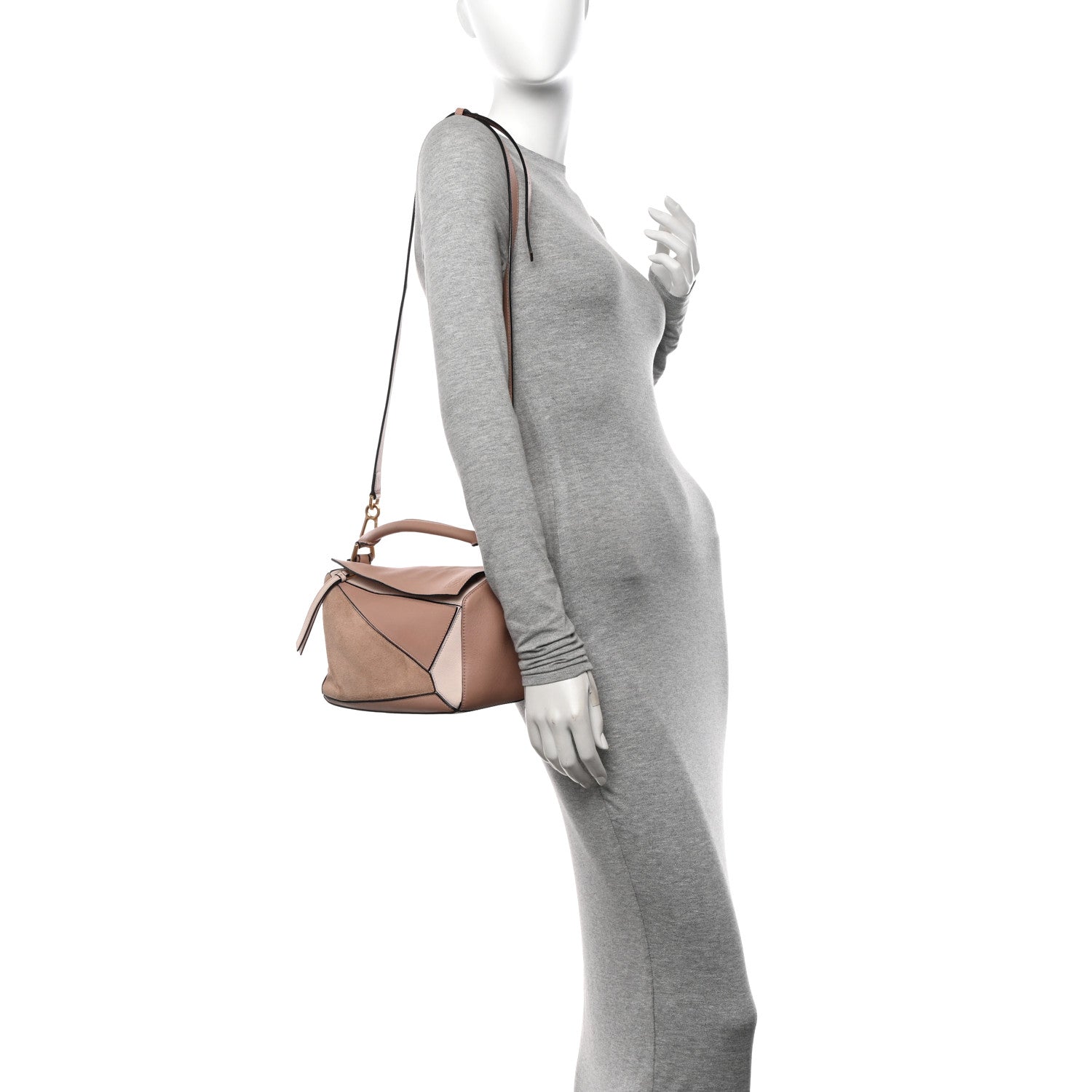 Loewe Calfskin Suede Small Puzzle Bag Blush 2 of 11