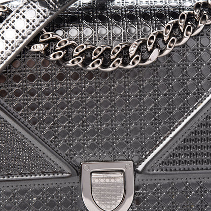 Christian Dior Metallic Patent Micro-Cannage Medium Diorama Flap Bag Onyx Black 8 of 10