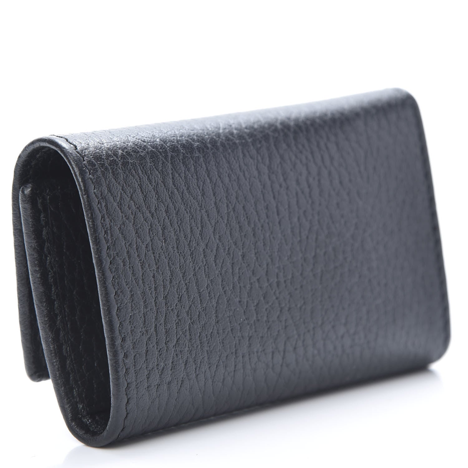Gucci Pebbled Calfskin GG Marmont 6 Key Holder Black 3 of 8