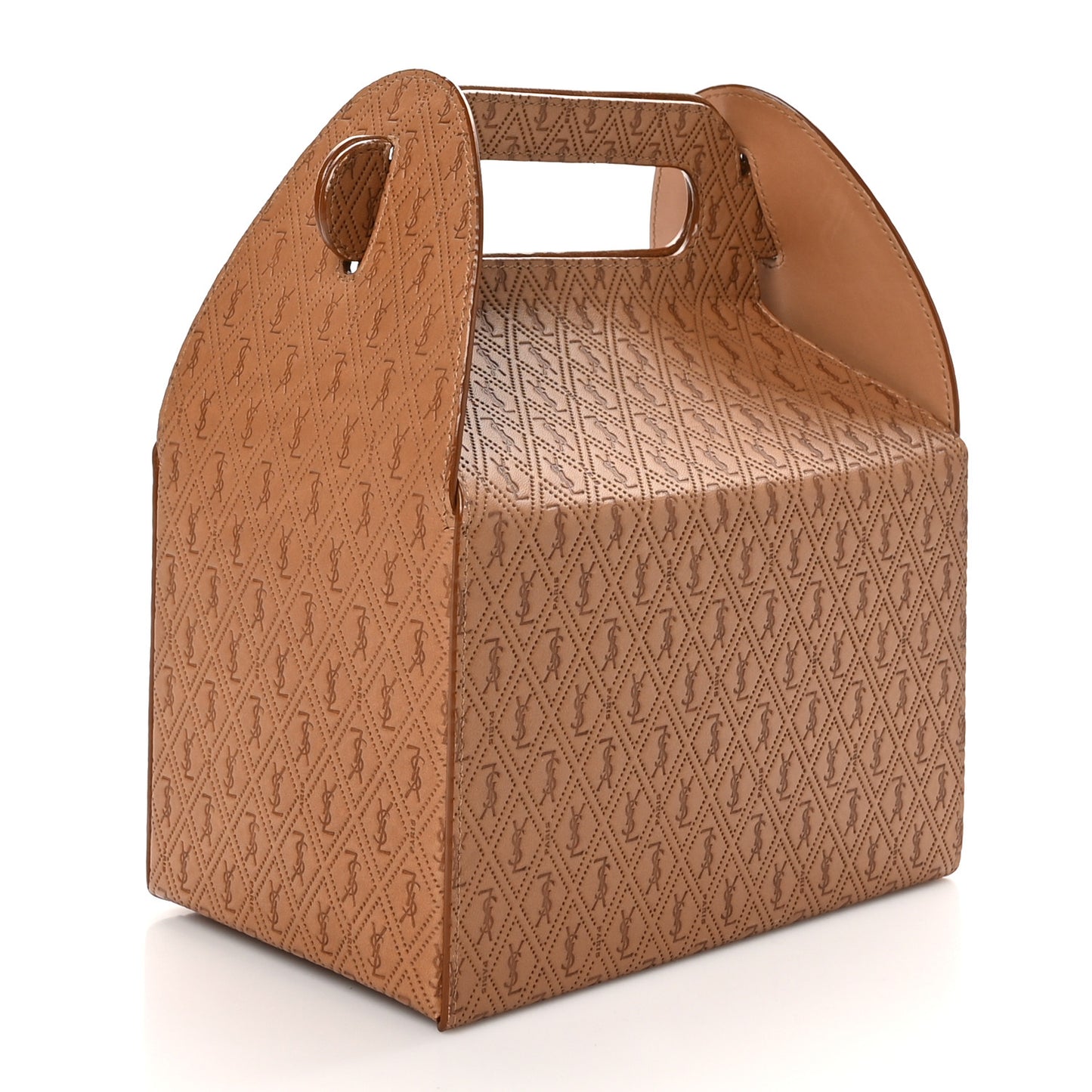 Calfskin Monogram Take Away Box Dusty Vintage Brown Gold