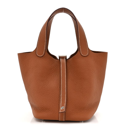 Hermes Taurillon Clemence Picotin Lock 18 PM Gold 1 of 11