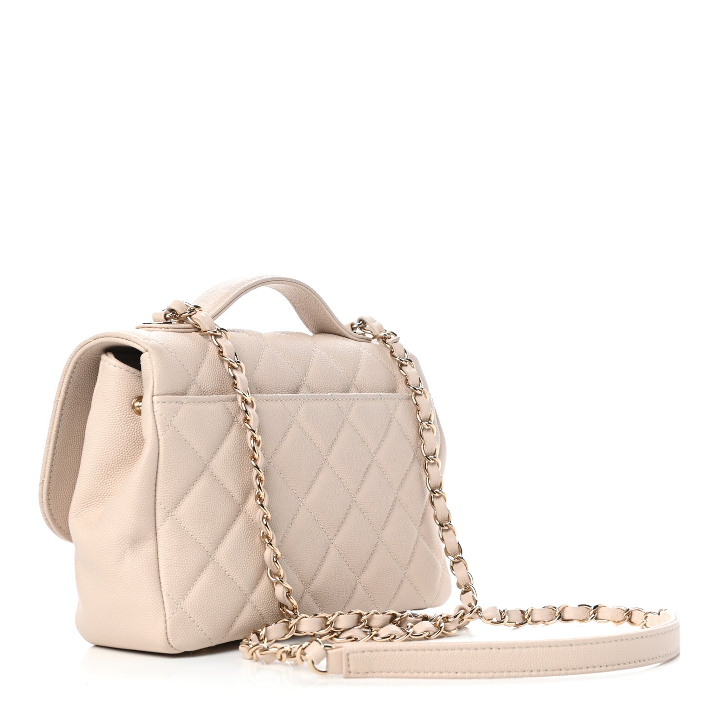 Caviar Quilted Medium Business Affinity Flap Beige