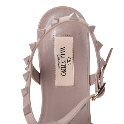 Valentino Garavani Calfskin Monochrome Rockstud Gladiator Flat Sandals 36 Poudre 7 of 8