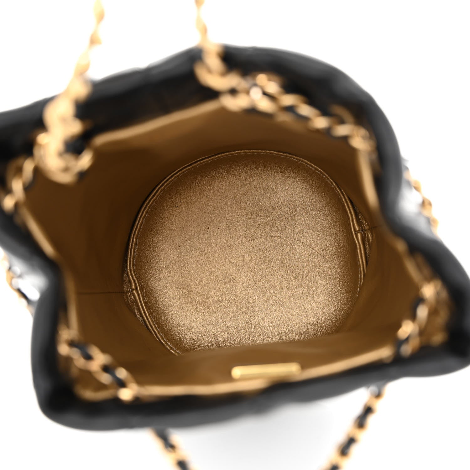Chanel Lambskin Quilted Pearl Crush Drawstring Bag Black 5 of 11