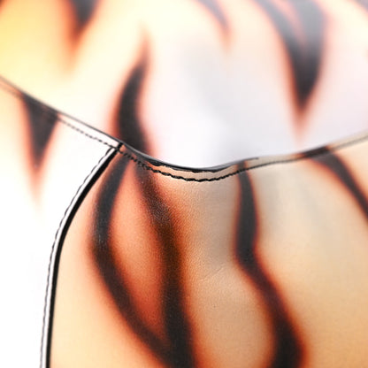 Stella McCartney Eco Alter Tiger Print Perforated Logo Tote Bag Brown Ivory 9 of 11