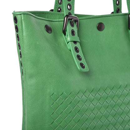 Bottega Veneta Calfskin Intrecciato Flat Tote Green 10 of 10