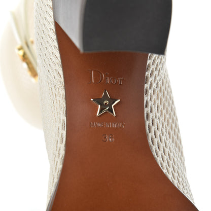 Christian Dior Empriente Mesh Montaigne Knee Boots 36 Off White 6 of 7