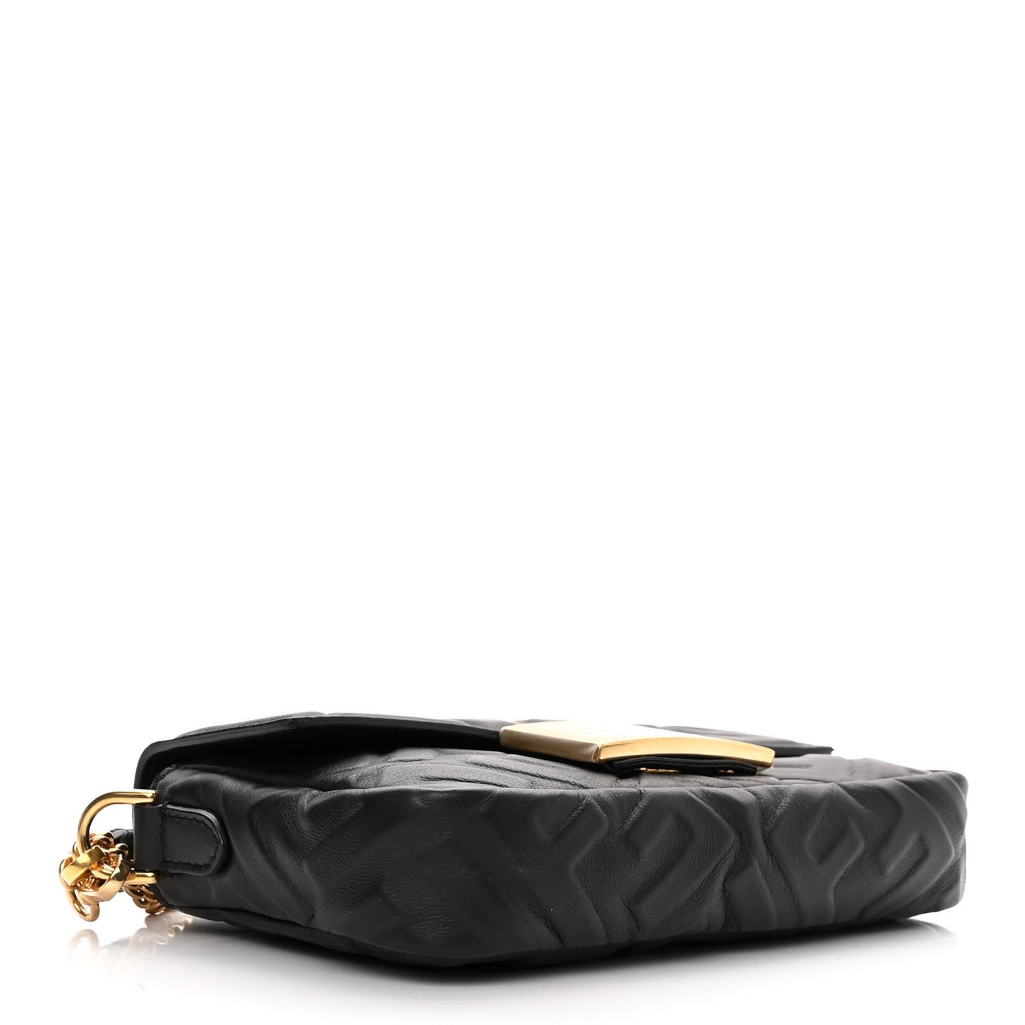 Nappa FF 1974 Embossed Mini Baguette Black