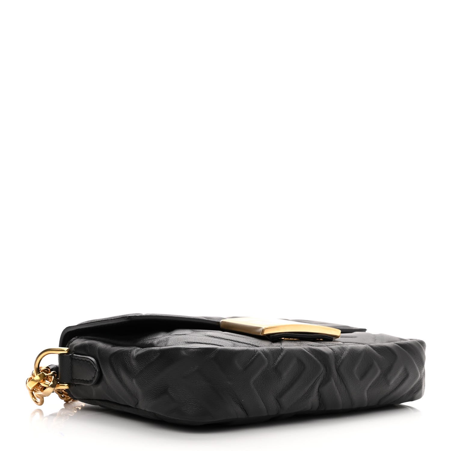Fendi Nappa FF 1974 Embossed Mini Baguette Black 4 of 9