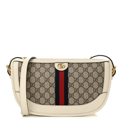 Gucci GG Supreme Monogram Web Large Ophidia Shoulder Bag Beige Ebony Mystic White 1 of 10