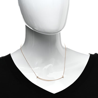 Tiffany 18K Rose Gold Large T Smile Pendant Necklace 2 of 5