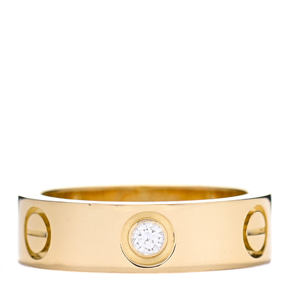 Cartier 18K Yellow Gold 3 Diamond 5.5mm LOVE Ring 52 6 1 of 4