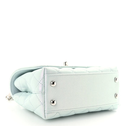 Chanel Iridescent Caviar Quilted Extra Mini Coco Handle Flap Light Blue 4 of 11