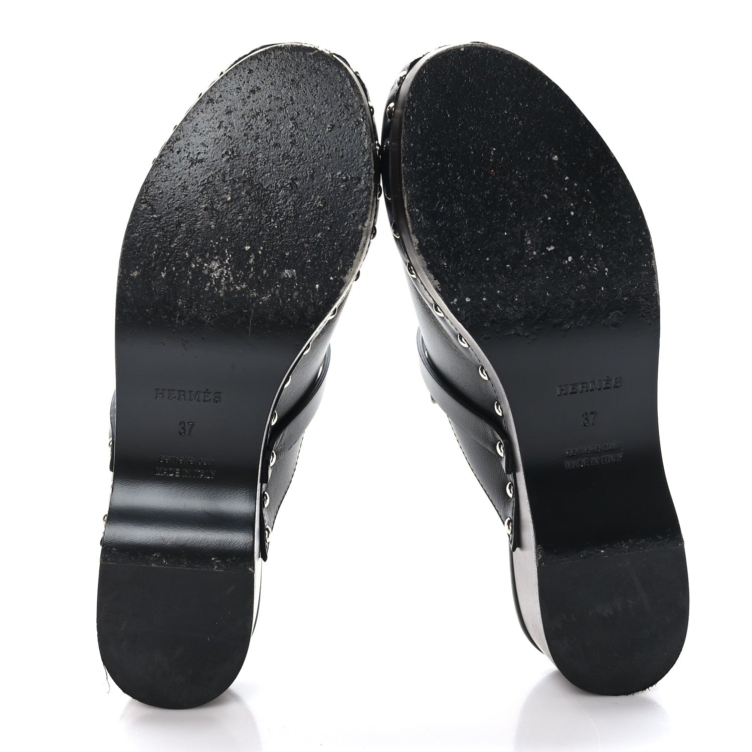 Hermes Calfskin Carlotta Mules 37 Black 6 of 8