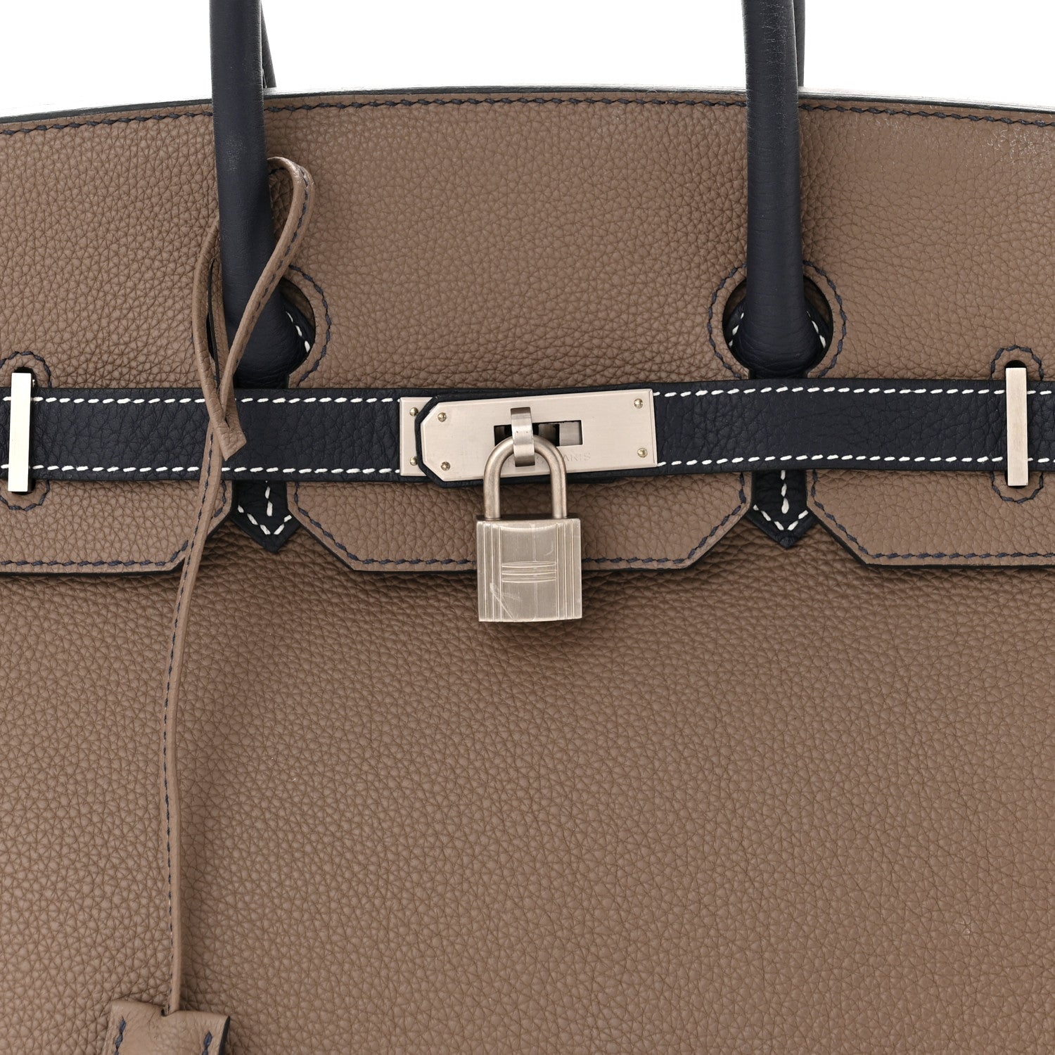 Hermes Togo Horseshoe Birkin 35 Etoupe Bleu Nuit 8 of 13