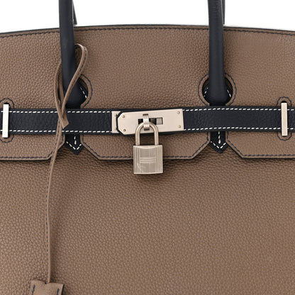 Hermes Togo Horseshoe Birkin 35 Etoupe Bleu Nuit 8 of 13
