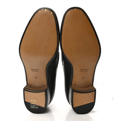 Gucci Calfskin Web Interlocking G Tassel Loafers 36 Black 5 of 9