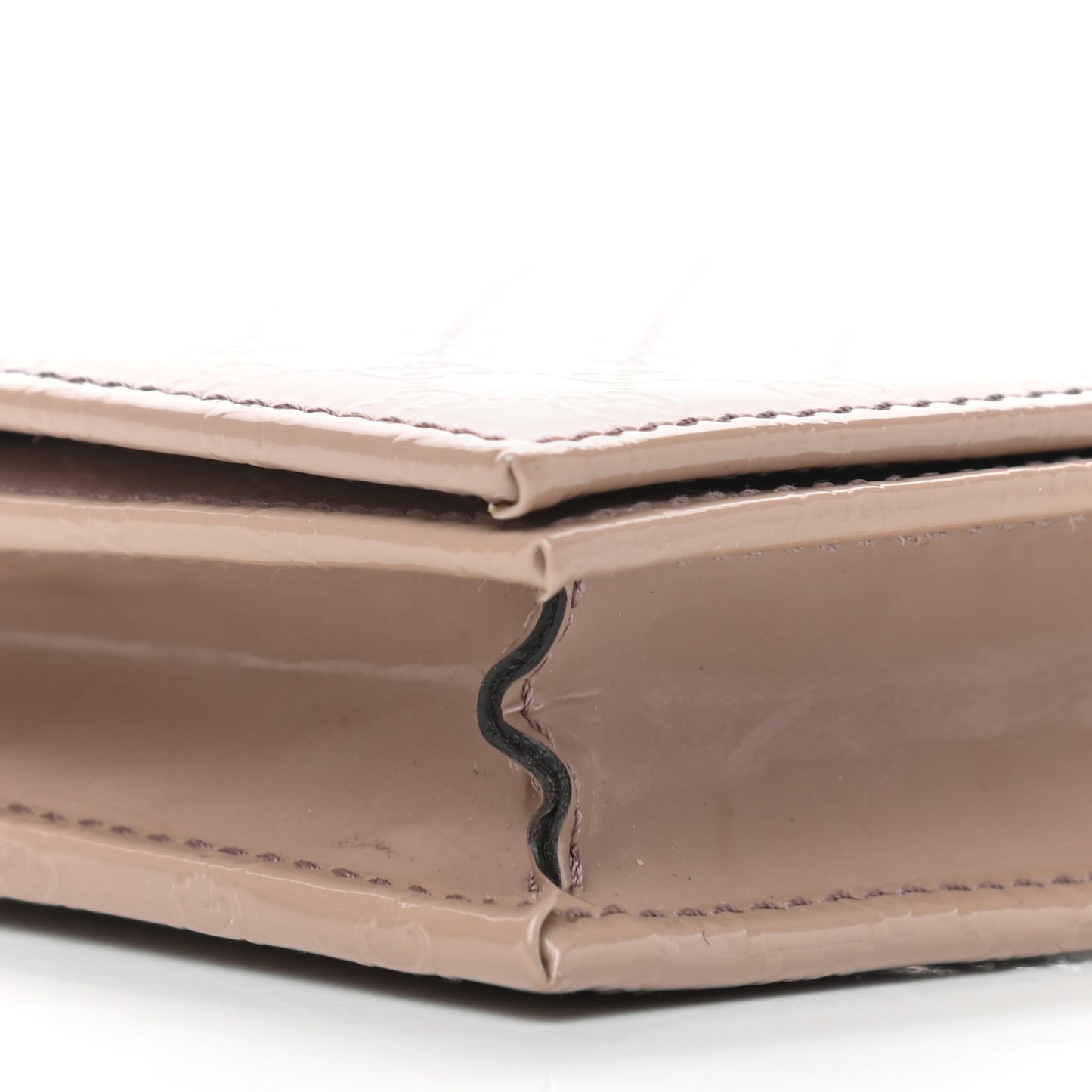 Patent Microguccissima Mini Nice Wallet Nude