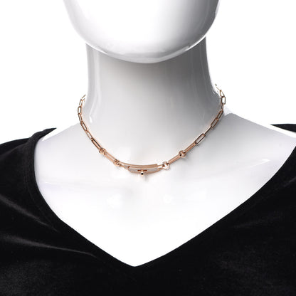 Hermes 18K Rose Gold Diamond Pave Kelly Chaine Choker Necklace 2 of 9